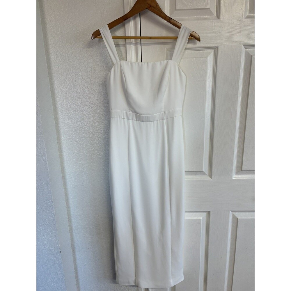 Fame and Partners White Bone‎ Sleeveless Midi Dress Size 4